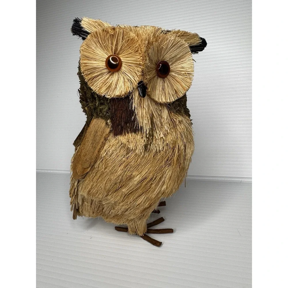 Lot Of 2 Pottery Barn Lg Lightweight Woodland Twig Owl Figurine Autumn Decor NWT